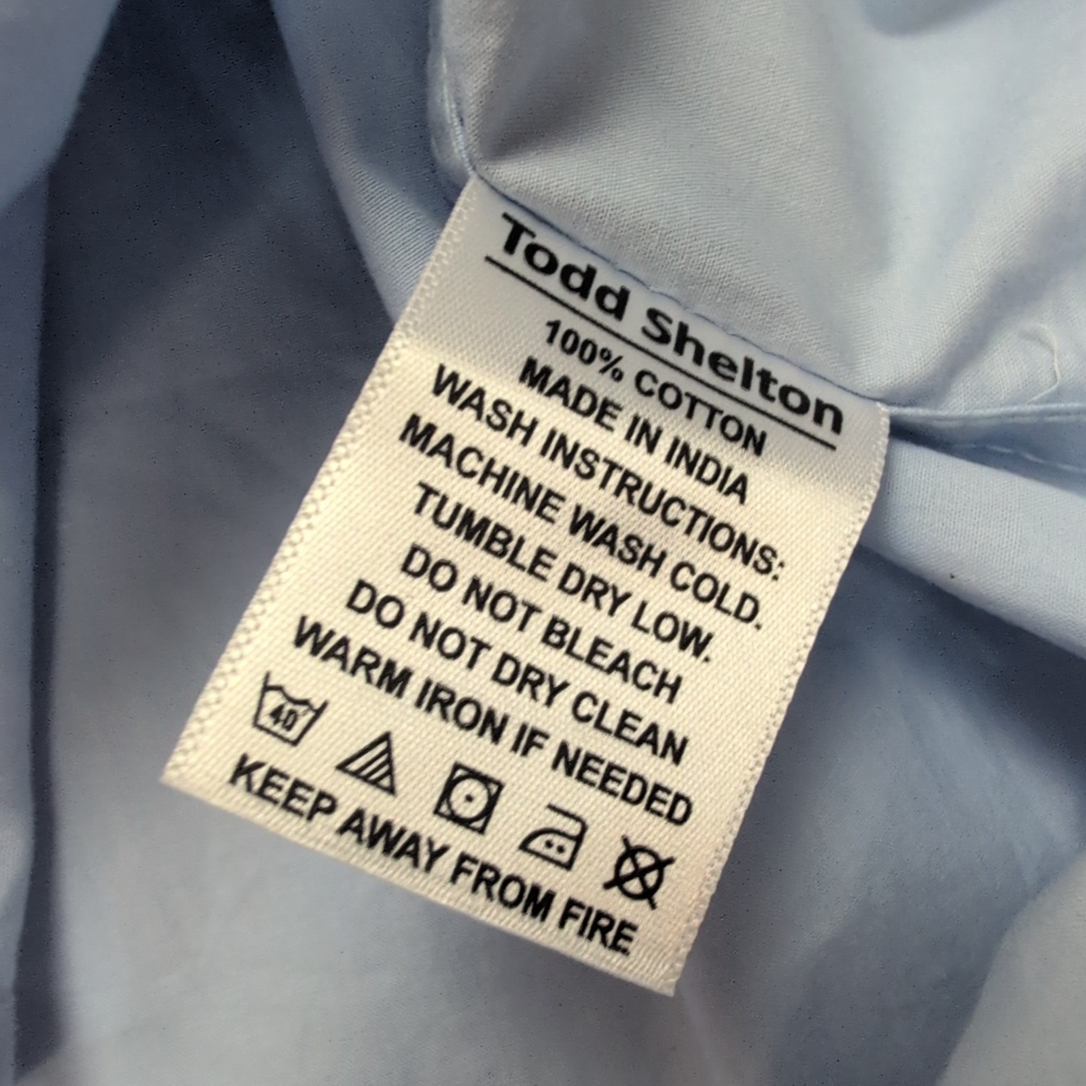 Chemise Todd Shelton L Neuve Étiquette Slim Fit 100% Coton Bleu Unie