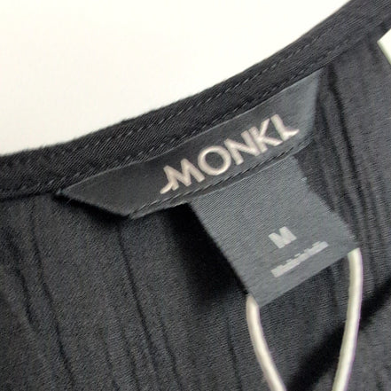 Robe MONKI T.M Noire Coton Manches Bouffantes Neuve Avec Étiquette