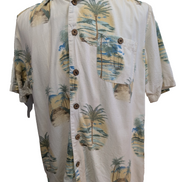 Chemise Hawaïenne Joe Marlin Coton & Rayon Blanc Cassé - Taille L
