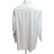 Chemise Nautica XL XXL Blanche Piqué 100% Coton 17.5 Poche Unie Manches longues