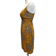 Robe d'été Femme Jaune Moutarde Motif Bohème Bretelles Réglables M/L