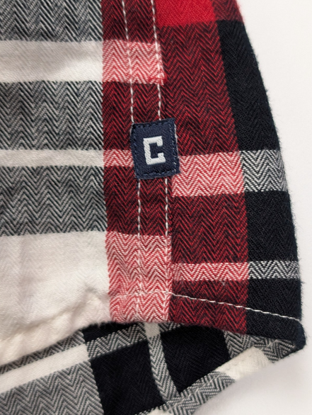 Chemise CHAPS Homme L Coton Flanelle Rouge Noir Blanc Tartan |278S