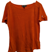 Haut femme LAUREN Ralph Lauren orange 100% lin manches courtes taille S