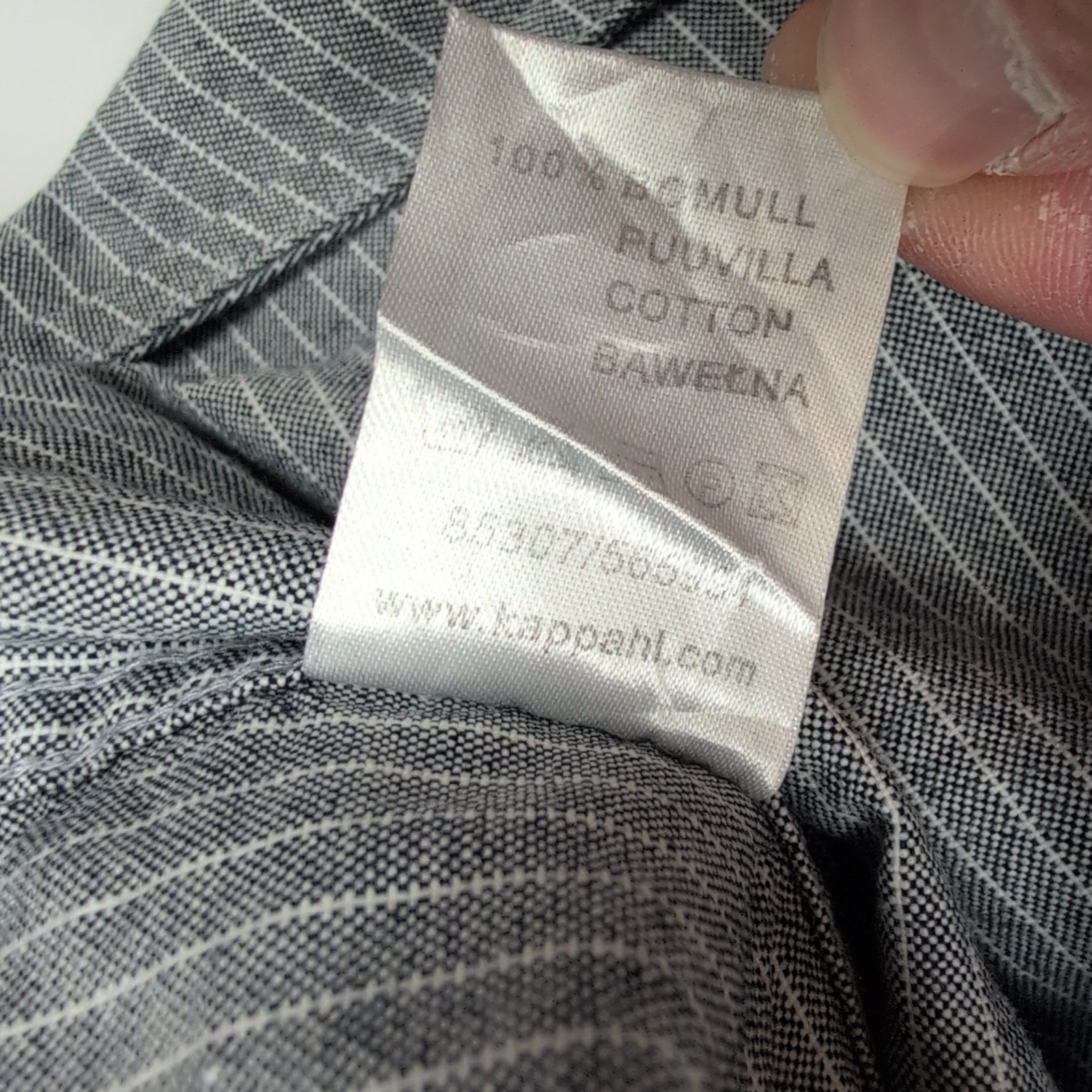 Chemise U.S. Polo Assn XL Grise Rayures Blanches Coton Logo Manches Longues