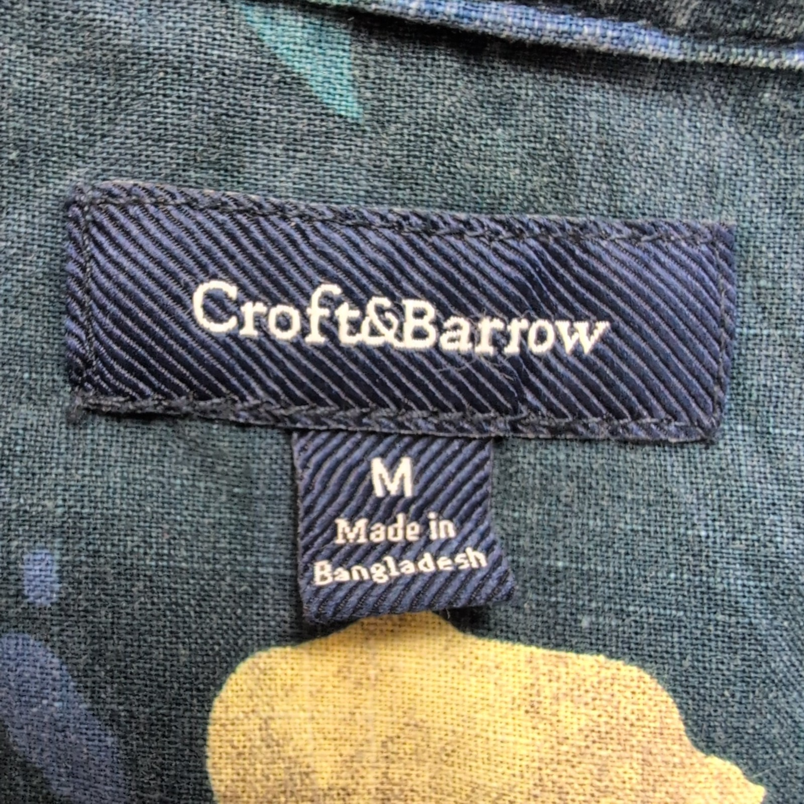 Chemise Hawaïenne Manches Courtes Croft & Barrow Coton Bleu M