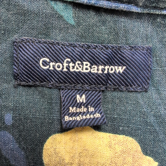 Chemise Hawaïenne Manches Courtes Croft & Barrow Coton Bleu M