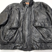 🖤 ARCHITECT Blouson Cuir Véritable Noir Bomber AVIATEUR Doublé Taille L |40c