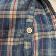 CHEMISE Ralph Lauren Homme L CUSTOM FIT Bleu Carreaux TBE Réparée 100% Coton