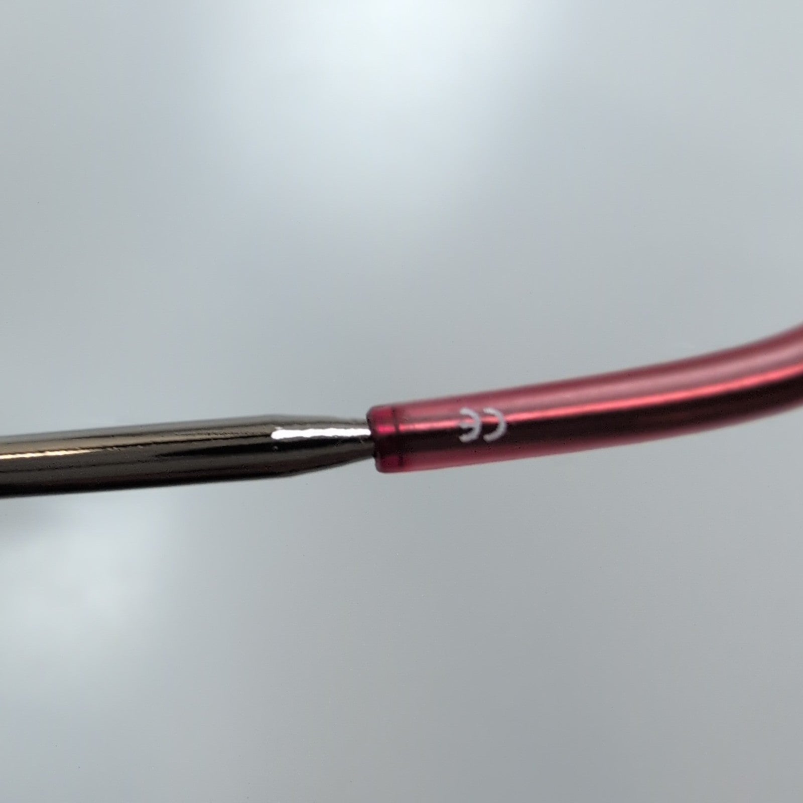 Lunettes de soleil Y2K Branche fine Sans Monture Ovale Bordeaux Gris