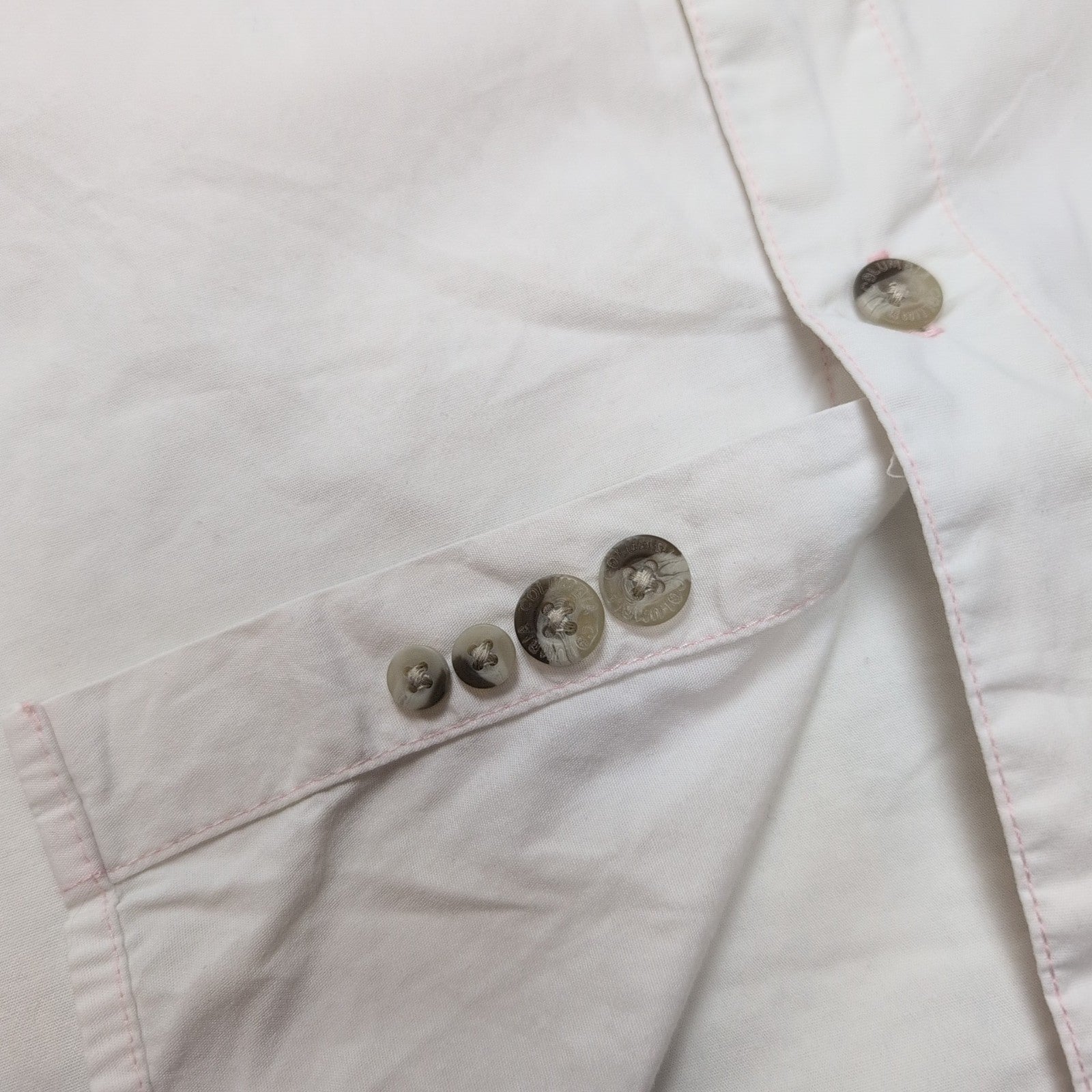 Chemise COLUMBIA Homme XXL Blanche Rose Pâle Manches Courtes Technique