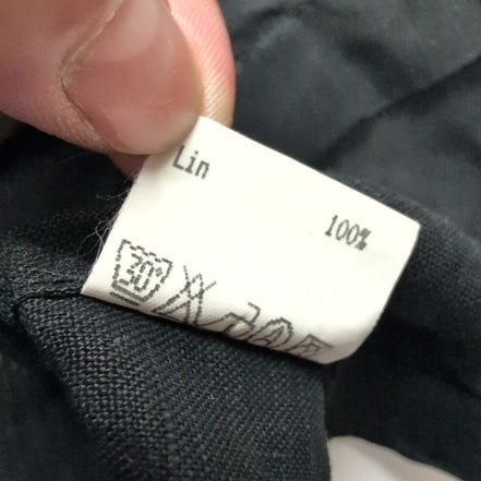 Chemise Kenzo Homme XL Noire Unie 100% Lin Logo Excellent État
