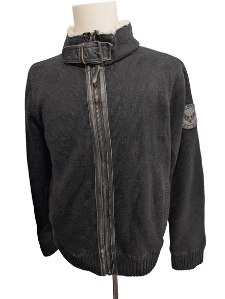 Blouson Schott NYC Vintage M Sherpa Cuir Laine USMC Style Harrington