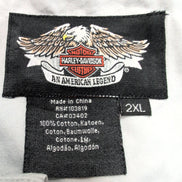 Harley Davidson chemise manches courtes gris clair ailes d’ange dos taille 2XL