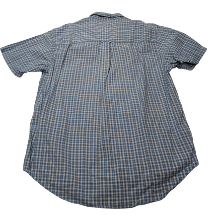 Chemise CHAPS Ralph Lauren bleue à carreaux manches courtes taille M #13e