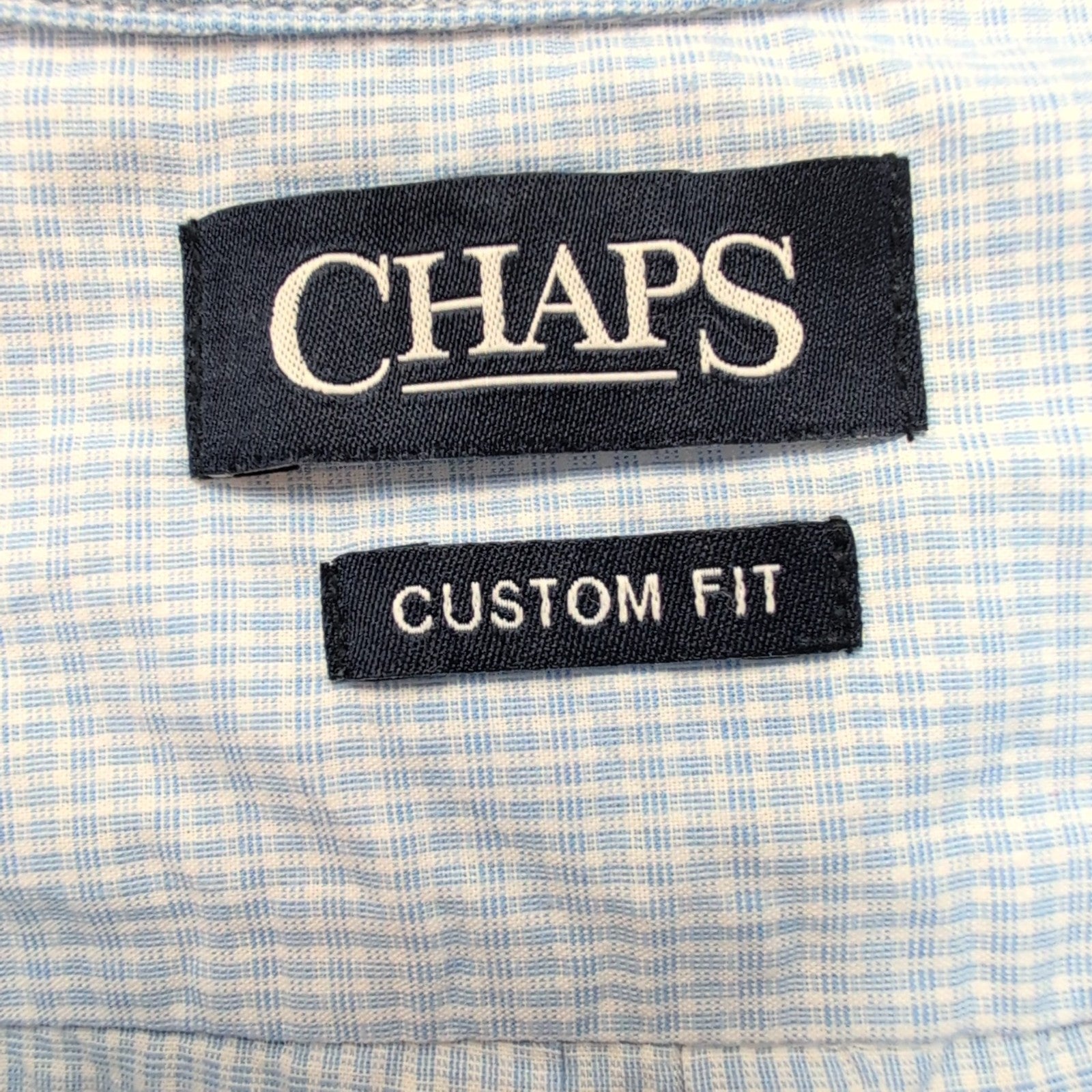Chemise Chaps Bleu Ciel Petits Carreaux Taille L Manches courtes