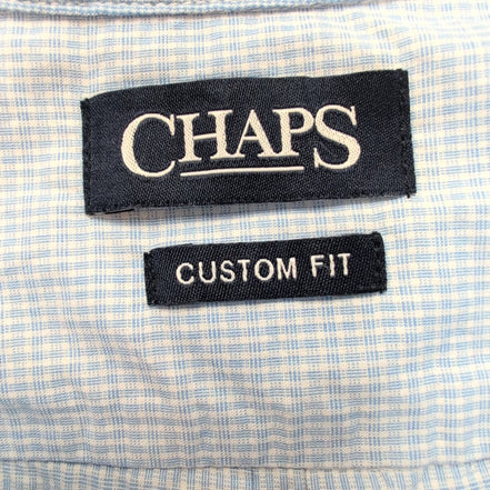 Chemise Chaps Bleu Ciel Petits Carreaux Taille L Manches courtes