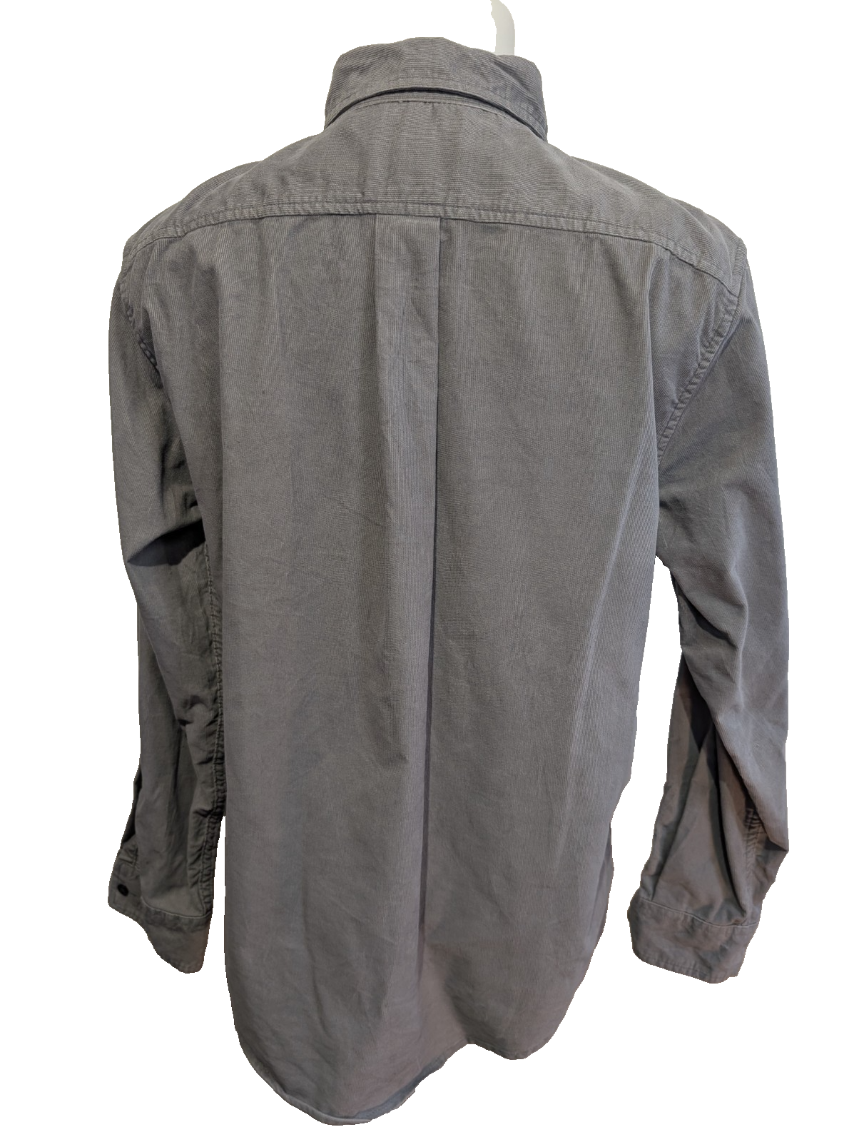 Chemise LANDS' END T.M Velours Côtelé Gris 71% Coton Classic Fit