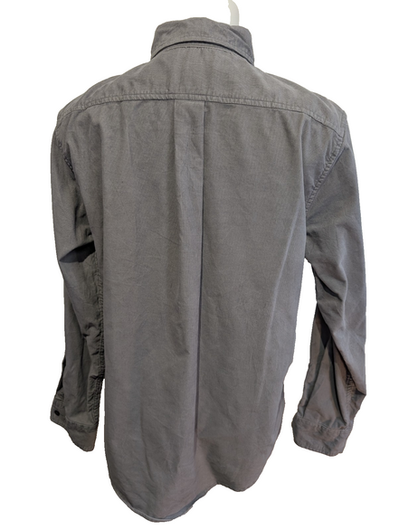 Chemise LANDS' END T.M Velours Côtelé Gris 71% Coton Classic Fit