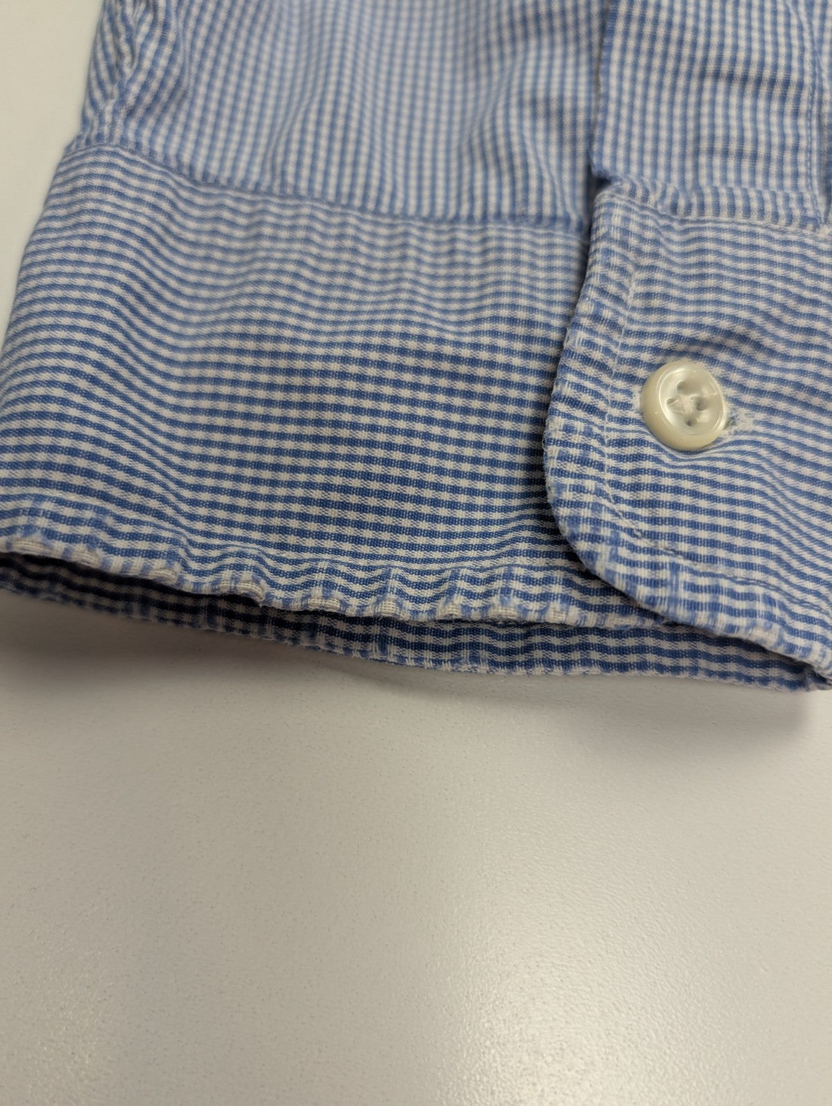 Chemise Polo Ralph Lauren Shirt L Custom Fit Rayée Bleu Blanc Button Down