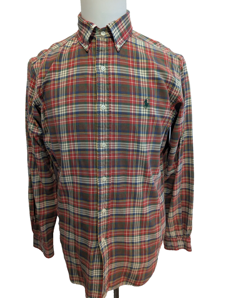 CHEMISE Ralph Lauren homme M Classic Fit ROUGE carreaux hiver