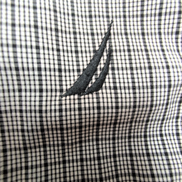 Chemise Nautica Technique XL Noir Blanc Carreaux 100% Coton manches longues