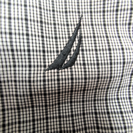 Chemise Nautica Technique XL Noir Blanc Carreaux 100% Coton manches longues