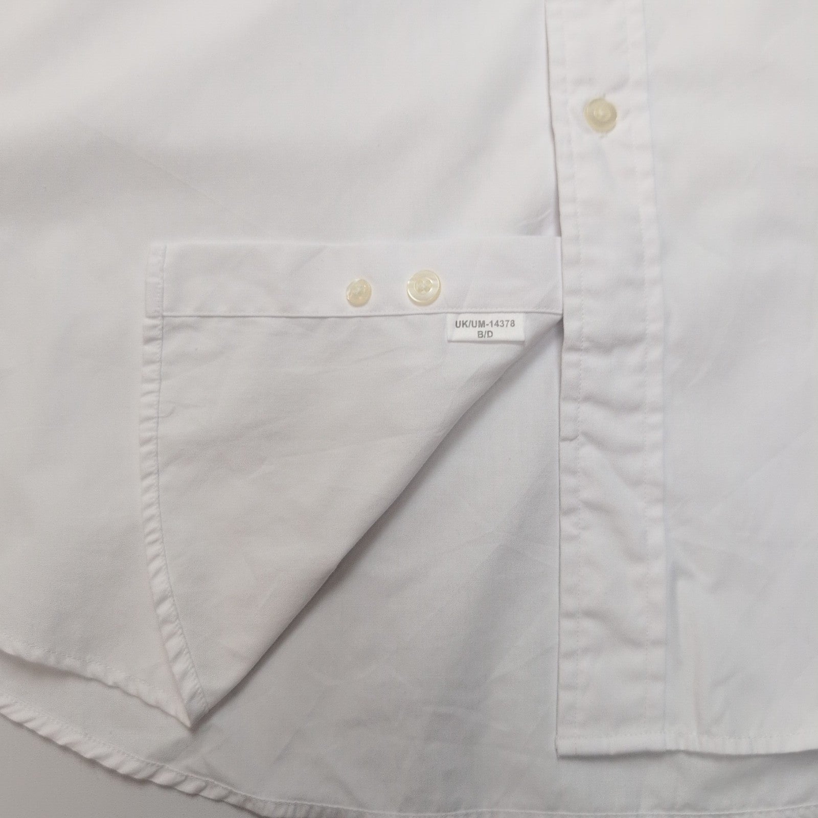 Chemise YVES SAINT LAURENT Blanc Uni Taille 39 M/L Logo Brodé Manches Longues