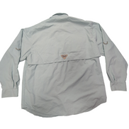 Chemise Columbia PFG nylon verte pastel uni poches manches longues taille M