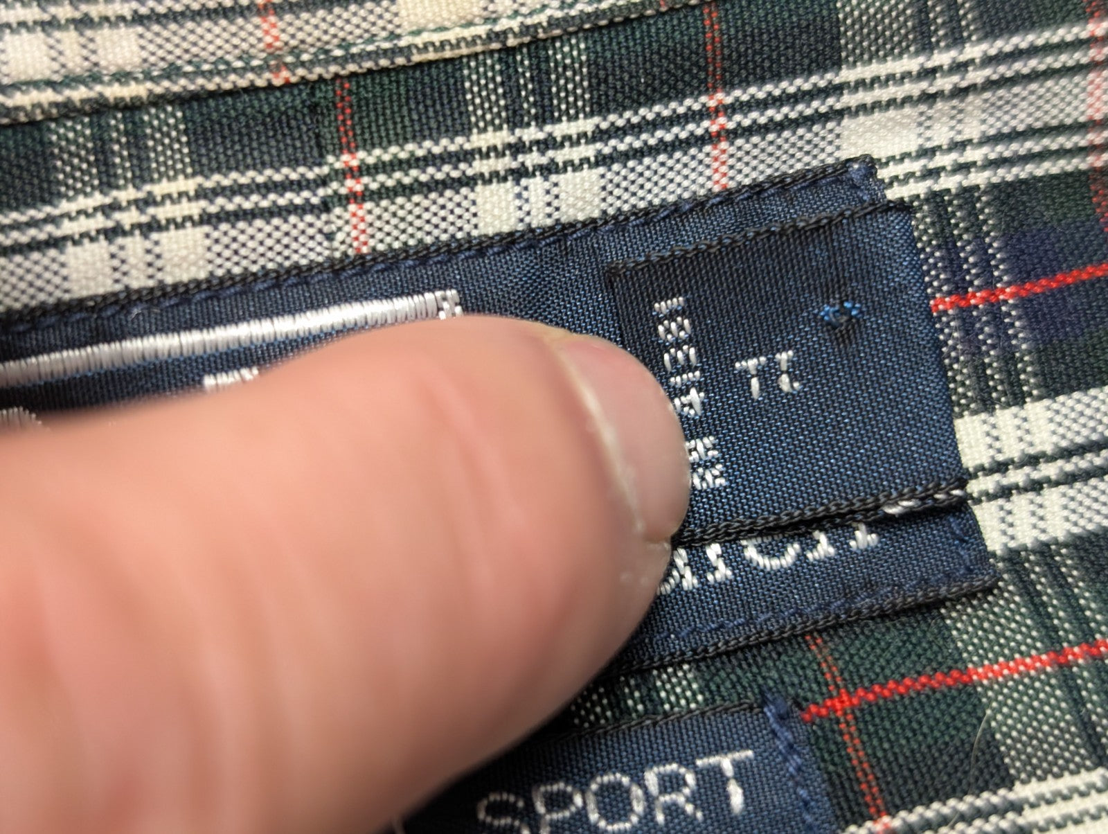 Chemise Ralph Lauren manches longues kaki à carreaux taille L #2811 18chfl