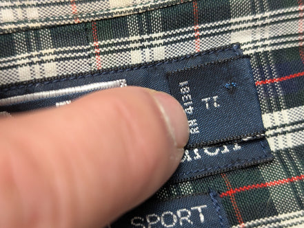 Chemise Ralph Lauren manches longues kaki à carreaux taille L #2811 18chfl