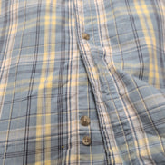 Chemise Wrangler Manches Courtes Bleue et Jaune à Carreaux Taille XLT