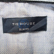 Chemise Tie House Slim Fit M Bleu Ciel Carreaux Coton Égypte manches longues