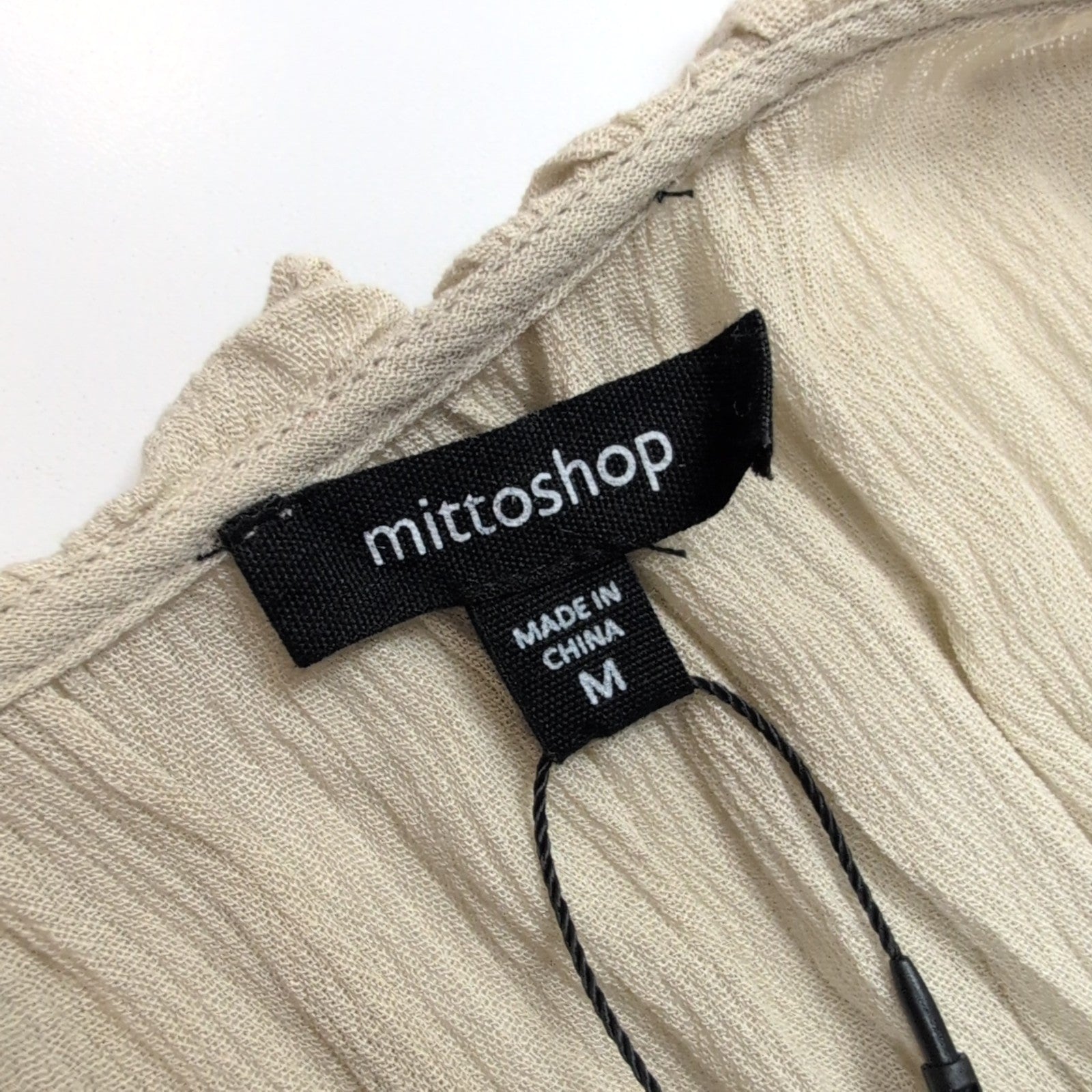 Haut Femme Mittoshop Taille M Beige 100% Rayonne Manches Longues Neuf
