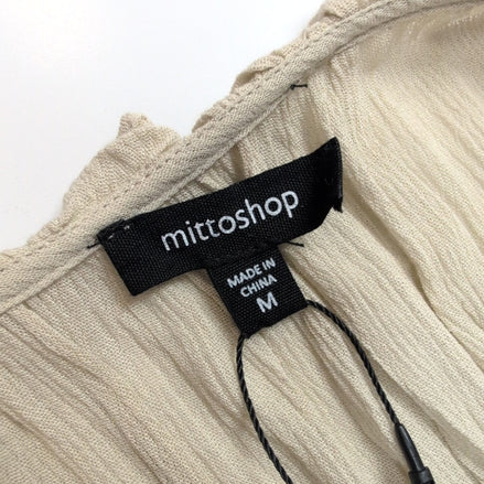Haut Femme Mittoshop Taille M Beige 100% Rayonne Manches Longues Neuf