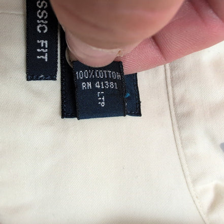Chemise Ralph Lauren XL Blanc Cassé Classic Fit Logo Brodé Manches Longues