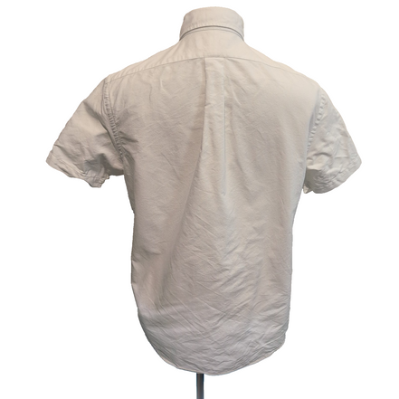 Chemise Ralph Lauren M Classic Fit blanc manches courtes logo bleu marine
