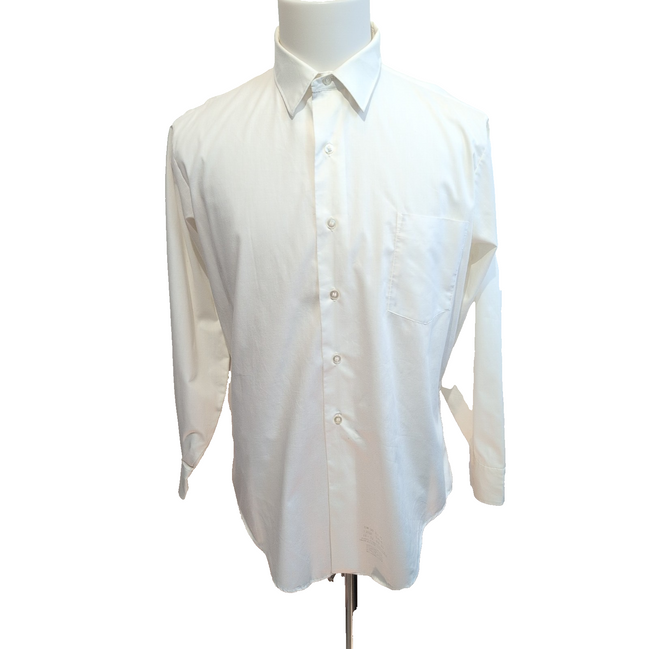 Manhattan Chemise Vintage Blanche Unie Manches Longues Homme Taille L