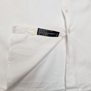 Chemise Nautica XL XXL Blanche Piqué 100% Coton 17.5 Poche Unie Manches longues
