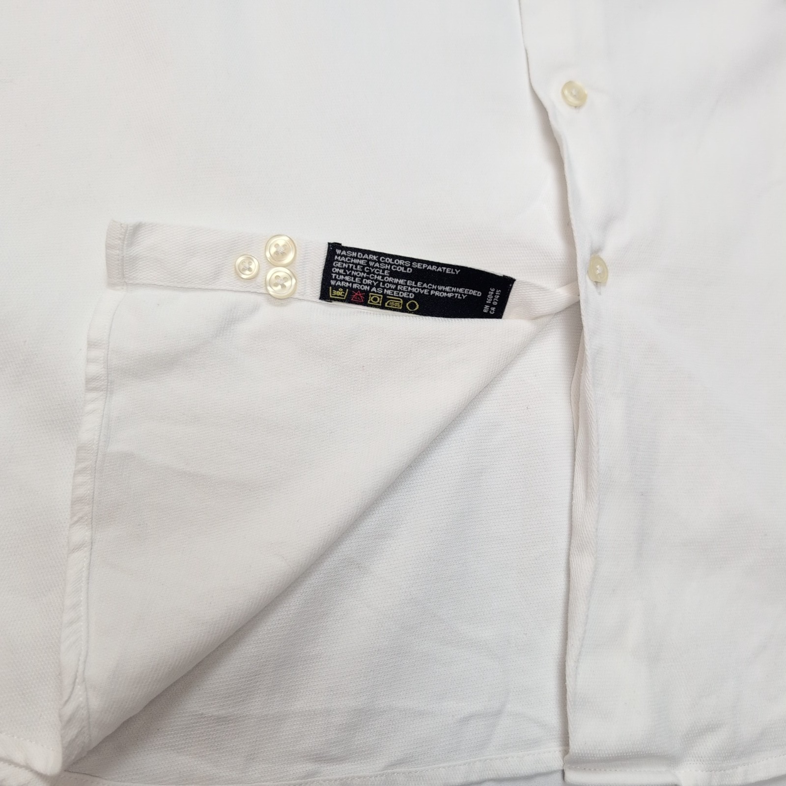 Chemise Nautica XL XXL Blanche Piqué 100% Coton 17.5 Poche Unie Manches longues