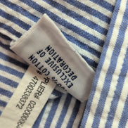 Chemise Ralph Lauren M Bleu Rayures Gauffrées Logo Rose manches courtes
