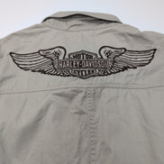 Surchemise Harley-Davidson XL Gris Doublée Coton Brodée Boutons Pression
