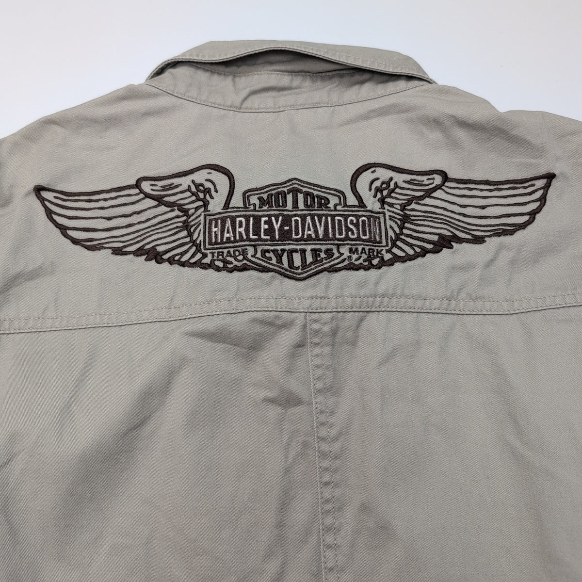 Surchemise Harley-Davidson XL Gris Doublée Coton Brodée Boutons Pression