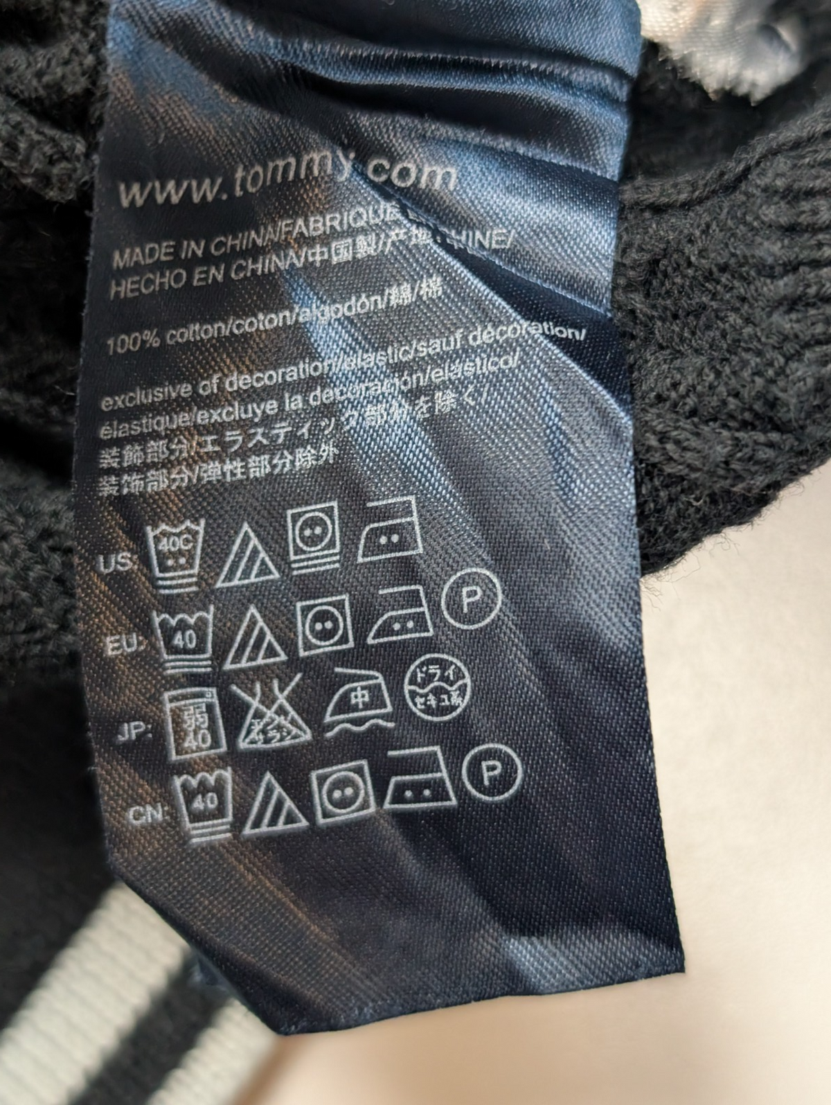Pull Tommy Hilfiger Femme M Bleu Marine Maille Torsadée Coton Col Rond