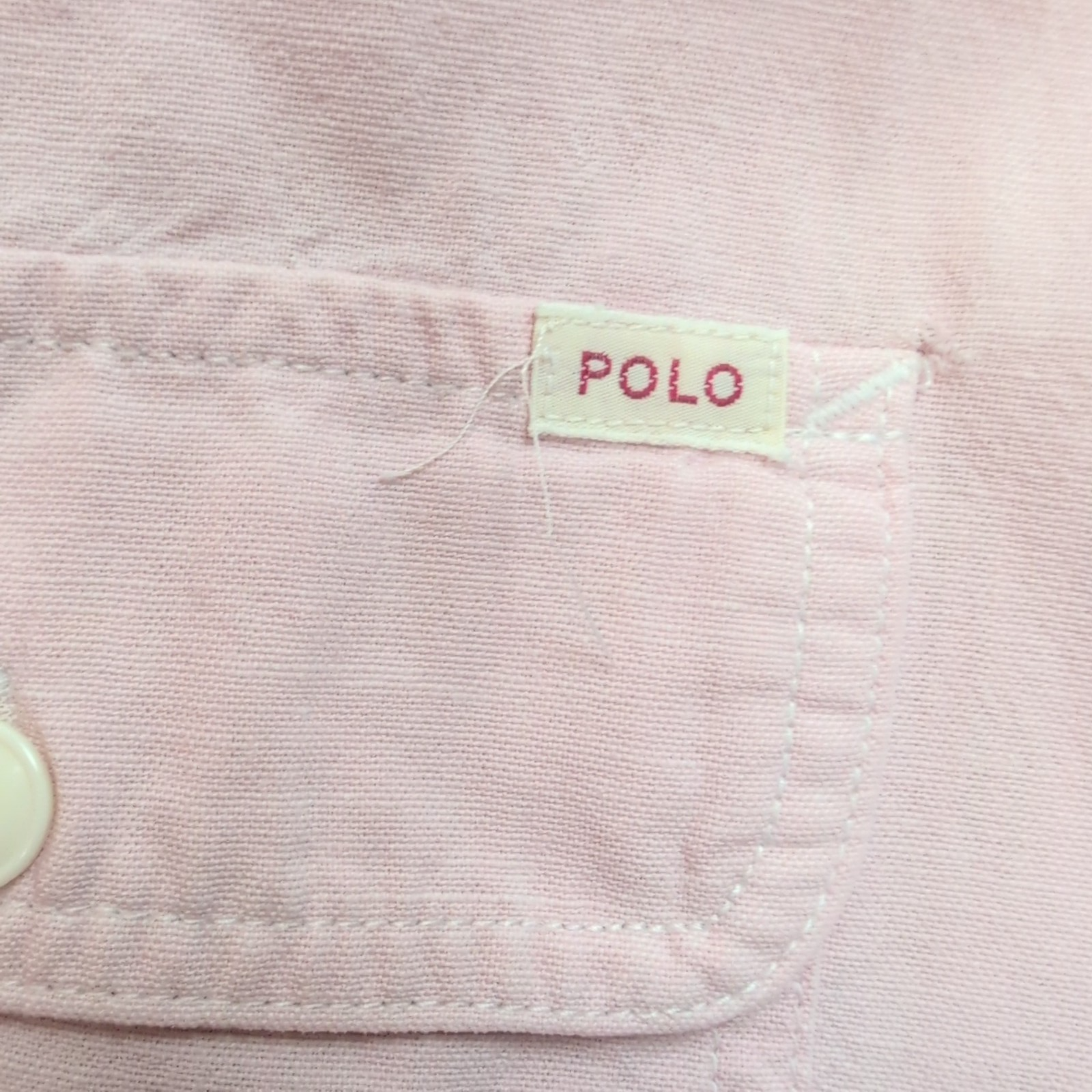 Chemise Polo Ralph Lauren Workwear rose 3 poches vintage logo L