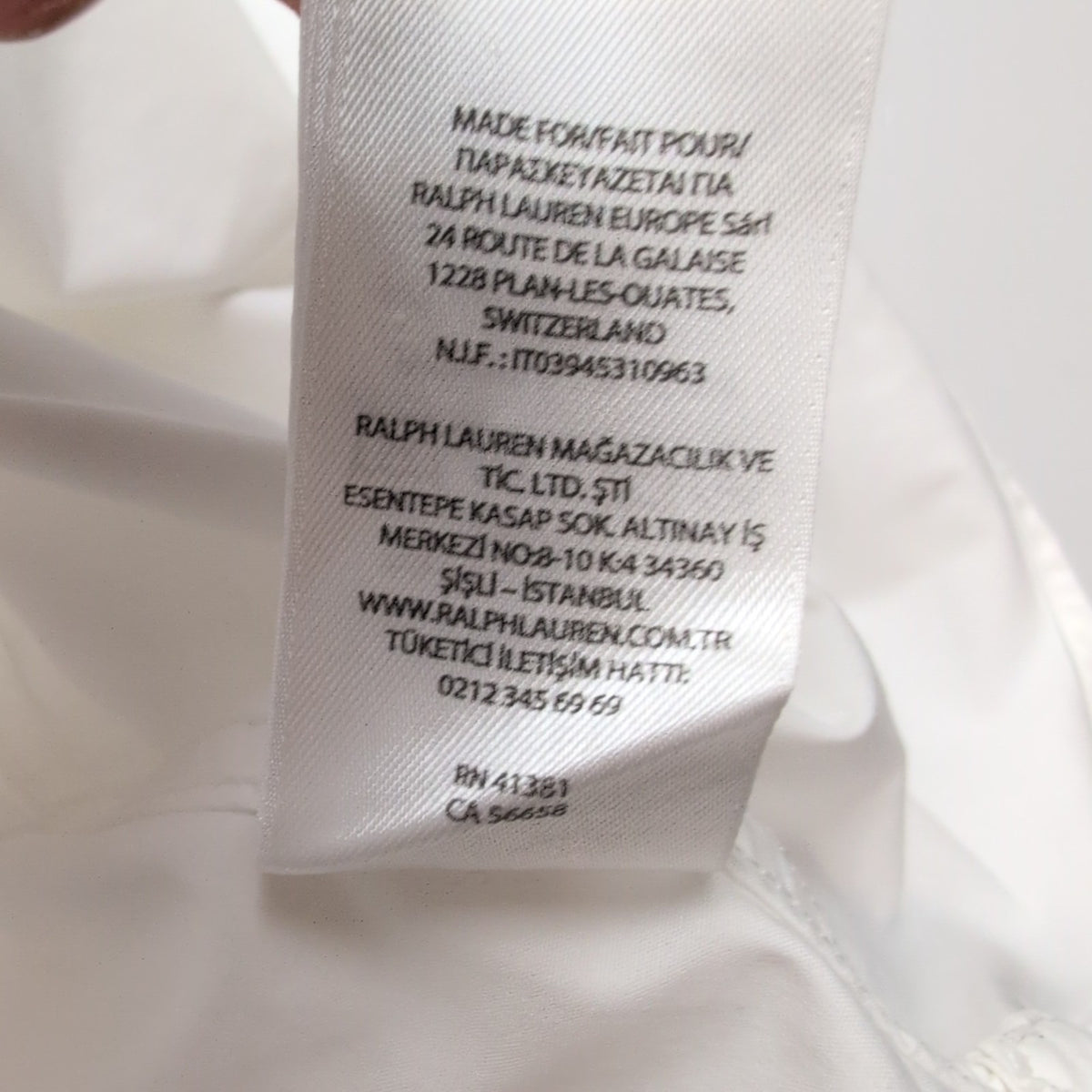 Chemise Polo Ralph Lauren L/XL Custom Fit Easy Care Blanche Logo Bleu QR