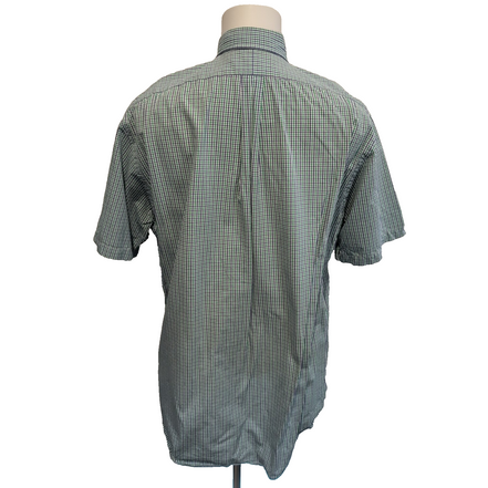 Chemise Ralph Lauren L Verte Carreaux Manches Courtes logo bleu