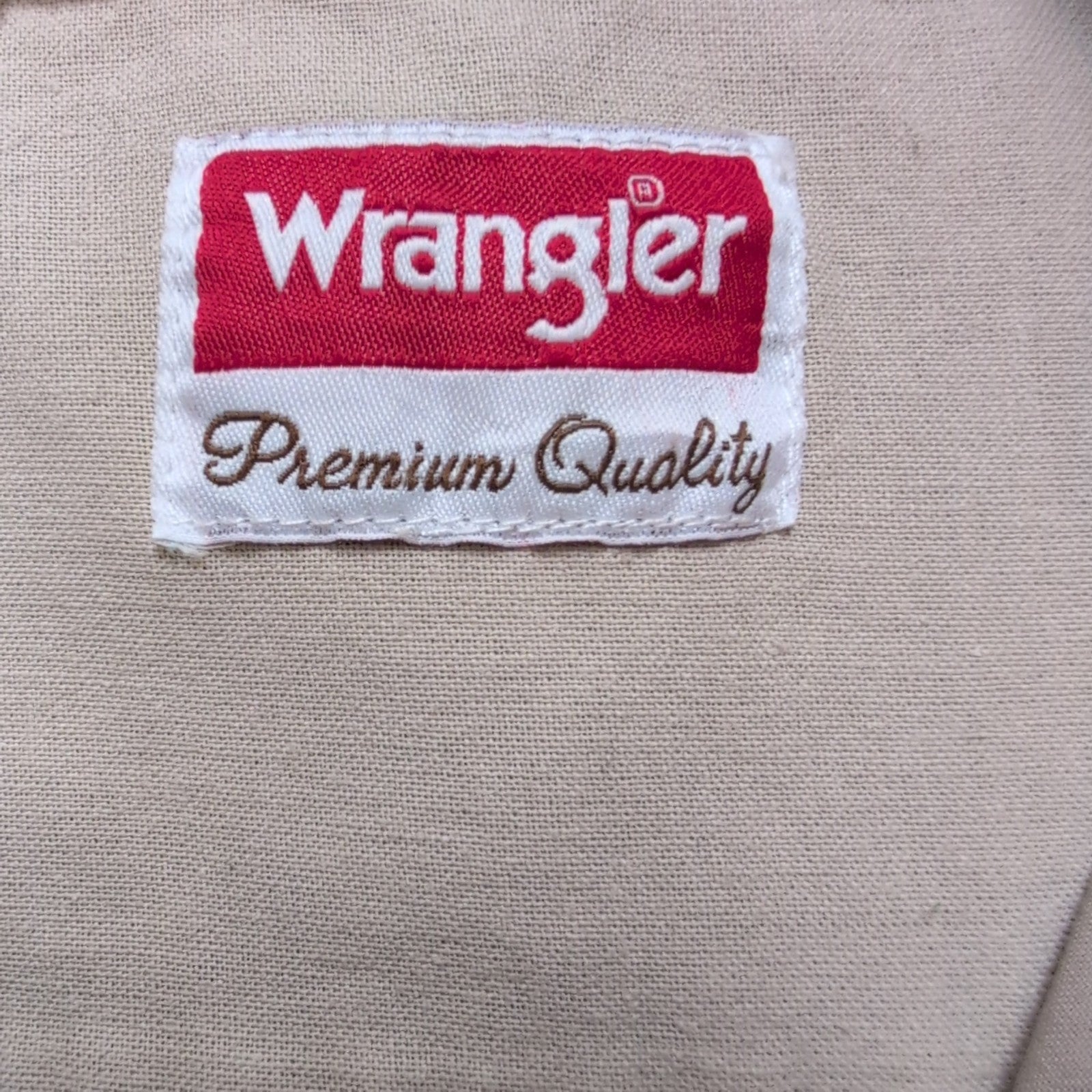 Chemise Wrangler Manche Courte Crème Unie Taille L Deux Poches