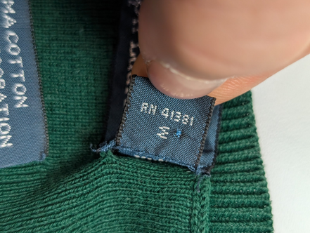 Pull Fin Polo Ralph Lauren Vert Col V Taille XL 100% Coton Pima | 542WSR