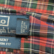 Chemise Polo Ralph Lauren Regent Custom Fit Rouge à carreaux Taille L Sans Logo