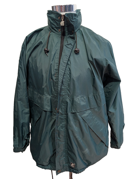 K-WAY Plus Veste Imperméable S Vert Foncé Coupe-Vent Capuche dans Col | 319BSR